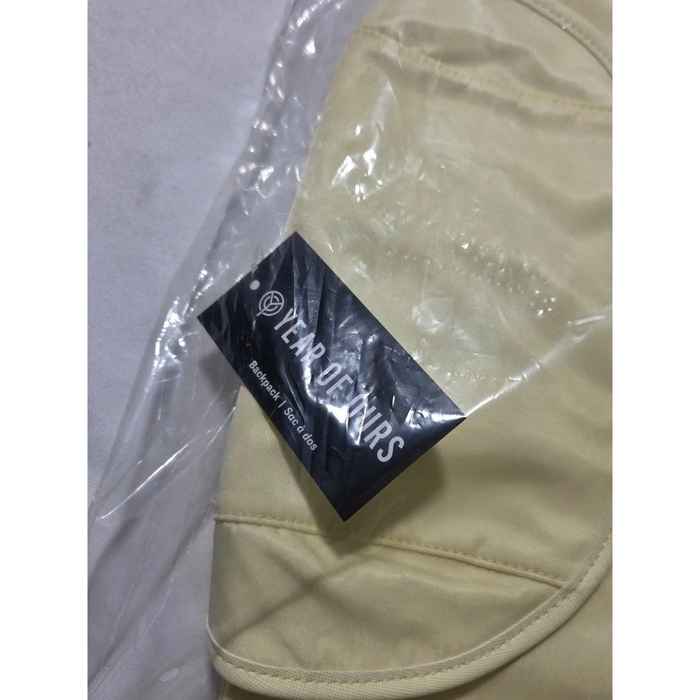 Year‎ of Ours Nylon Backpack Pale Yellow Drawstring Cargo Pocket Travel Bag NWT